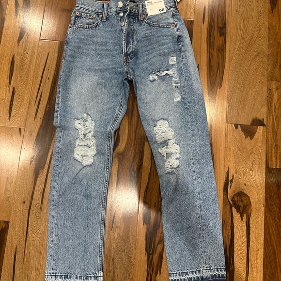 NWT AERO Super High Rise Straight Leg Denim Jeans NWT size 0 Regular - Picture 4 of 6